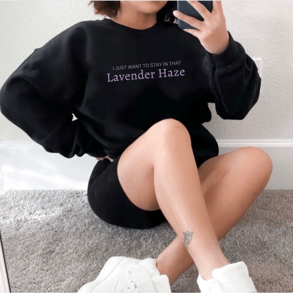 Lavender Haze Midnights Taylor Long Sleeve Sweatshirt - Picture 1 of 2